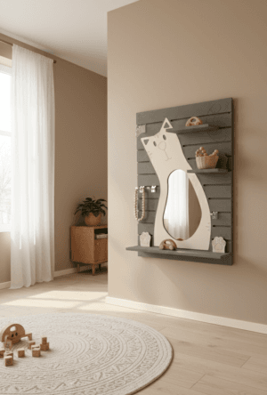 slatwall sistema su veidrodziu