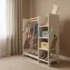 Atvira montessori spinta-kabykla vaikų kambario tvarkai palaikyti