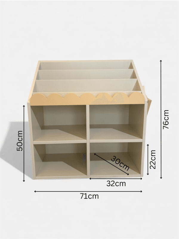 montessori knygu lentyna vaikams su knygomis, aukstis, plotis