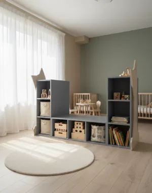 Funkcinė dvipusė montessori komoda