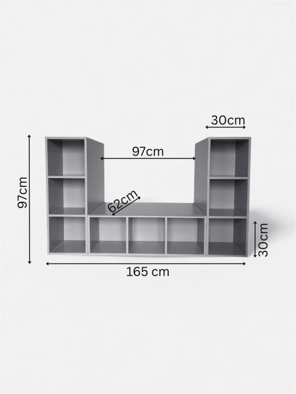 Funkcinė dvipusė montessori komoda su išmatavimais